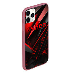 Чехол iPhone 11 Pro матовый CS GO black red, цвет: 3D-малиновый — фото 2