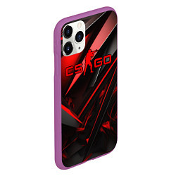 Чехол iPhone 11 Pro матовый CS GO black red, цвет: 3D-фиолетовый — фото 2