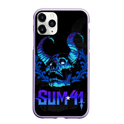 Чехол iPhone 11 Pro матовый Sum41 horns skull, цвет: 3D-светло-сиреневый
