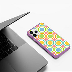 Чехол iPhone 11 Pro матовый Color geometria, цвет: 3D-фиолетовый — фото 2