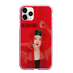 Чехол iPhone 11 Pro матовый Blackpink red background, цвет: 3D-розовый