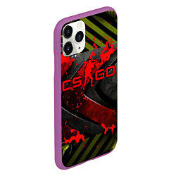 Чехол iPhone 11 Pro матовый CS GO red logo, цвет: 3D-фиолетовый — фото 2