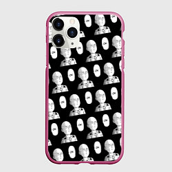 Чехол iPhone 11 Pro матовый Saitama - ok pattern, цвет: 3D-малиновый
