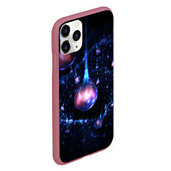 Чехол iPhone 11 Pro матовый Нейроны воды в космосе, цвет: 3D-малиновый — фото 2