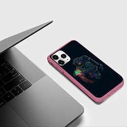 Чехол iPhone 11 Pro матовый Неизведанный космос, цвет: 3D-малиновый — фото 2