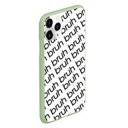 Чехол iPhone 11 Pro матовый Bruh мем паттерн, цвет: 3D-салатовый — фото 2