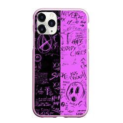 Чехол iPhone 11 Pro матовый Dead inside purple black, цвет: 3D-розовый