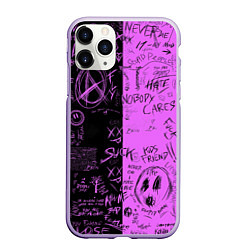 Чехол iPhone 11 Pro матовый Dead inside purple black, цвет: 3D-светло-сиреневый