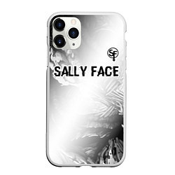 Чехол iPhone 11 Pro матовый Sally Face glitch на светлом фоне: символ сверху