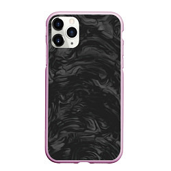 Чехол iPhone 11 Pro матовый Dark texture, цвет: 3D-розовый