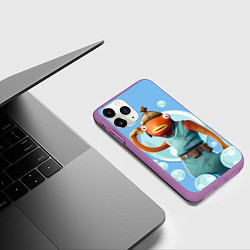 Чехол iPhone 11 Pro матовый Карасьь из Фортнайт, цвет: 3D-фиолетовый — фото 2
