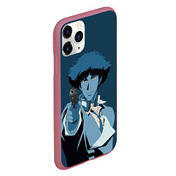 Чехол iPhone 11 Pro матовый Spike Spiegel blue, цвет: 3D-малиновый — фото 2