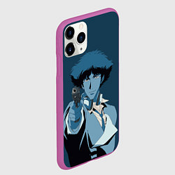 Чехол iPhone 11 Pro матовый Spike Spiegel blue, цвет: 3D-фиолетовый — фото 2