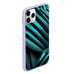 Чехол iPhone 11 Pro матовый Объемные полосы, цвет: 3D-светло-сиреневый — фото 2