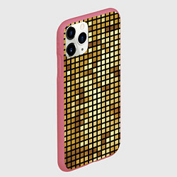 Чехол iPhone 11 Pro матовый Золотая мозаика, поверхность диско шара, цвет: 3D-малиновый — фото 2