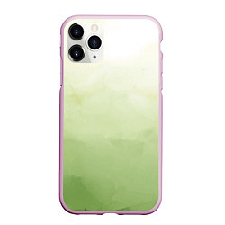 Чехол iPhone 11 Pro матовый Абстрактный лаймовый акварельный фон, цвет: 3D-розовый