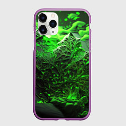 Чехол iPhone 11 Pro матовый Зеленая кислота, цвет: 3D-фиолетовый