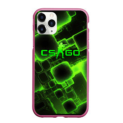 Чехол iPhone 11 Pro матовый CS GO зеленые кислотные плиты