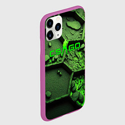 Чехол iPhone 11 Pro матовый CSGO green abstract, цвет: 3D-фиолетовый — фото 2