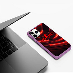 Чехол iPhone 11 Pro матовый CS GO red neon, цвет: 3D-фиолетовый — фото 2
