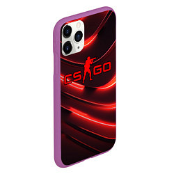 Чехол iPhone 11 Pro матовый CS GO red neon, цвет: 3D-фиолетовый — фото 2