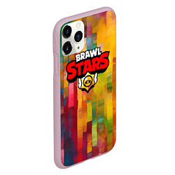 Чехол iPhone 11 Pro матовый Brawl Stars Logo Color, цвет: 3D-розовый — фото 2