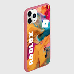 Чехол iPhone 11 Pro матовый Roblox Logo Color, цвет: 3D-малиновый — фото 2