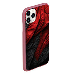 Чехол iPhone 11 Pro матовый Red black texture, цвет: 3D-малиновый — фото 2