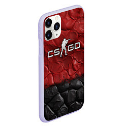 Чехол iPhone 11 Pro матовый CS GO red black texture, цвет: 3D-светло-сиреневый — фото 2