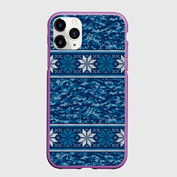 Чехол iPhone 11 Pro матовый Камуфляжный свитер - алатырь, цвет: 3D-фиолетовый