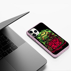 Чехол iPhone 11 Pro матовый Bring me the horizon dinosaurs, цвет: 3D-розовый — фото 2