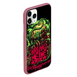 Чехол iPhone 11 Pro матовый Bring me the horizon dinosaurs, цвет: 3D-малиновый — фото 2