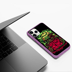 Чехол iPhone 11 Pro матовый Bring me the horizon dinosaurs, цвет: 3D-фиолетовый — фото 2