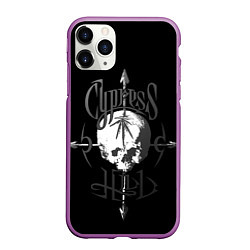 Чехол iPhone 11 Pro матовый Cypress hill - arrows skull, цвет: 3D-фиолетовый