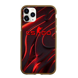 Чехол iPhone 11 Pro матовый CSGO red abstract