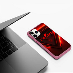 Чехол iPhone 11 Pro матовый CS GO red light, цвет: 3D-малиновый — фото 2