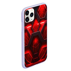 Чехол iPhone 11 Pro матовый Red space abstract, цвет: 3D-светло-сиреневый — фото 2