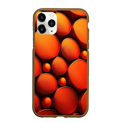 Чехол iPhone 11 Pro матовый Оранжевы е круглые плиты