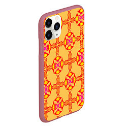 Чехол iPhone 11 Pro матовый Желто-оранжевый мотив, цвет: 3D-малиновый — фото 2