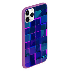 Чехол iPhone 11 Pro матовый Неоновая мозаика из стекла, цвет: 3D-фиолетовый — фото 2
