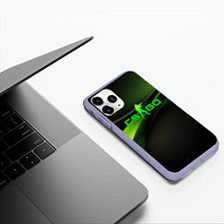 Чехол iPhone 11 Pro матовый CS GO black green logo, цвет: 3D-светло-сиреневый — фото 2