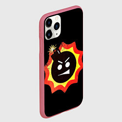 Чехол iPhone 11 Pro матовый Serious Sam logo, цвет: 3D-малиновый — фото 2