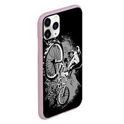 Чехол iPhone 11 Pro матовый Bmx jump rider, цвет: 3D-розовый — фото 2