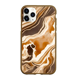 Чехол iPhone 11 Pro матовый Яшма серая, цвет: 3D-коричневый