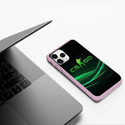 Чехол iPhone 11 Pro матовый CS GO green logo, цвет: 3D-розовый — фото 2