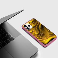 Чехол iPhone 11 Pro матовый Объемная желтая текстура, цвет: 3D-малиновый — фото 2