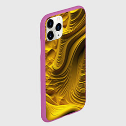 Чехол iPhone 11 Pro матовый Объемная желтая текстура, цвет: 3D-фиолетовый — фото 2