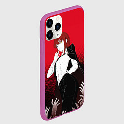 Чехол iPhone 11 Pro матовый Макима и руки - Человек бензопила, цвет: 3D-фиолетовый — фото 2