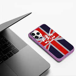 Чехол iPhone 11 Pro матовый Asking Alexandria британский флаг, цвет: 3D-фиолетовый — фото 2