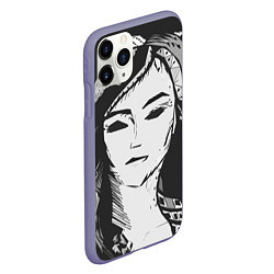 Чехол iPhone 11 Pro матовый Девушка стилизация тёмно-серый, цвет: 3D-серый — фото 2
